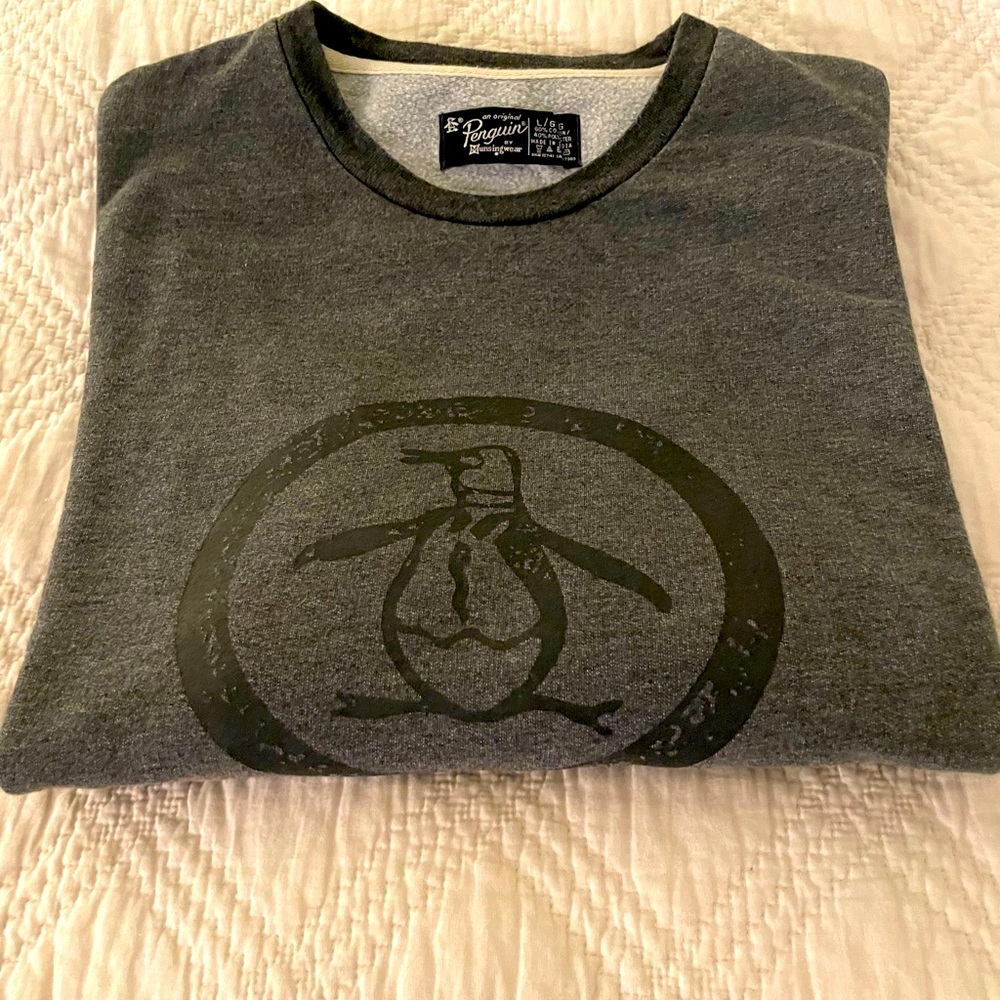 Original Penguin soft grey/black sweatshirt.